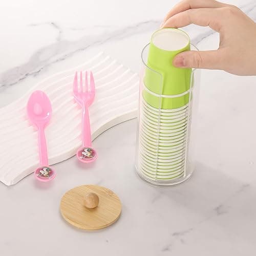Tecbeauty Cotton Pads Holder Makeup Removers Bathroom Organizer Storage Cotton Rounds, Clear thumbnail 5