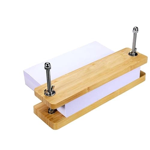 Sholramo Book Press - Bamboo Wood Bookbinding Press for Craft Enthusiasts - Anti-Slip Mat, Portable & Handmade Book Binding Tool (Book Press) - Image 1