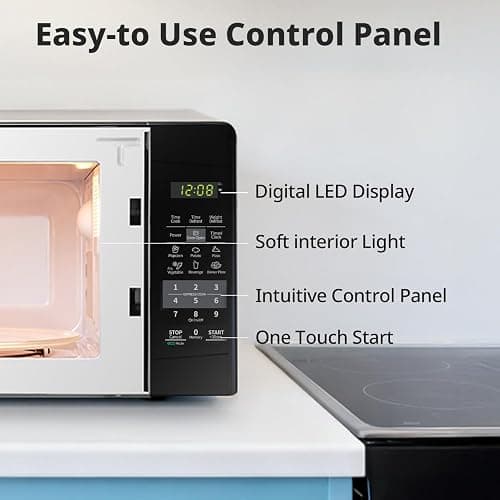 COMFEE' EM720CPL-PMB Countertop Microwave Oven with Sound On/Off, ECO Mode and Easy One-Touch Buttons, 0.7cu.ft, 700W, Black thumbnail 7