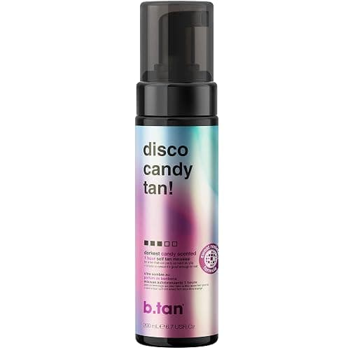 b.tan Dark Self Tanner Mousse | Disco Candy Tan - Best, 1 Hour Express Sunless Tanning Foam, Candy-Scented, Sweat-Proof & Transfer Resistant, No Fake Tan Smell, Vegan, Cruelty Free, 6.7 Fl Oz - disco candy tan - Image 1