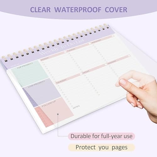 Weekly To Do List Notepad, 52 Undated Sheets (8.5"×11"), Undated Weekly Planner for Women & Men, Desk Accessories and Supplies for Office, Home, and School thumbnail 4