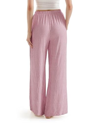 SUUKSESS Women Wide Leg Linen Pants with Pocket High Waisted Lounge Palazzo Pant thumbnail 2