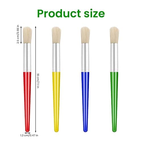 GALAMAX 4 PCS Toddler Paint Brushes, Coloful Paint Brush Set Kids, Childrens Paint Brushes with Plastic Handle and Hog Bristles, Round Bristle Tip Paintbrushes for Kids Beginners Art Supplies thumbnail 2