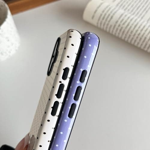 Sayoaho Compatible with iPhone 17 Case, Fashion Cute Polka Dot Pattern Aesthetic Design for Women, Soft TPU and Hard Back Shockproof Phone Case for iPhone 17 6.3 inch, Blue thumbnail 6