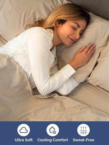 Extra Deep Pocket Queen Sheet Set - 4 Piece Breathable & Cooling Bed Sheets - Hotel Luxury Sheet Set - Ultra Soft, Wrinkle Free & Comfy - Easily Fits Extra Deep Mattresses - Deep Pocket Cream Sheets | Extra Deep Pocket, Hotel Luxury, Cooling, Breathable, Soft, Comfy, Wrinkle Free, Easily Fits Extra Deep Mattresses, Bed Sheets, Sheets Set thumbnail 5