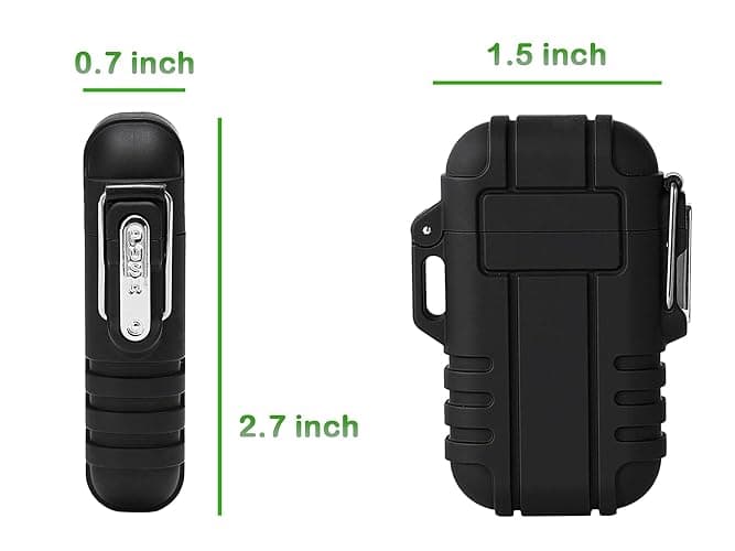2 Pack Waterproof Lighter Outdoor Windproof Torch Lighters Dual Arc Butane Electric Lighters USB Rechargeable Lighters Flameless Plasma Lighter Camping Hiking Adventure Survival Tactical Gear thumbnail 7