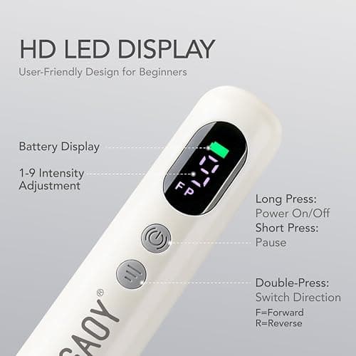 GAOY Cordless Nail Drill, Electric Nail File with LED Display, Milky White | Acrylic Gel Nails, Hand Feet Thick Nails Trimmer Buffer Tool, Lightweight Low-Noise, Gift for Women, Nail Art Beginner thumbnail 3