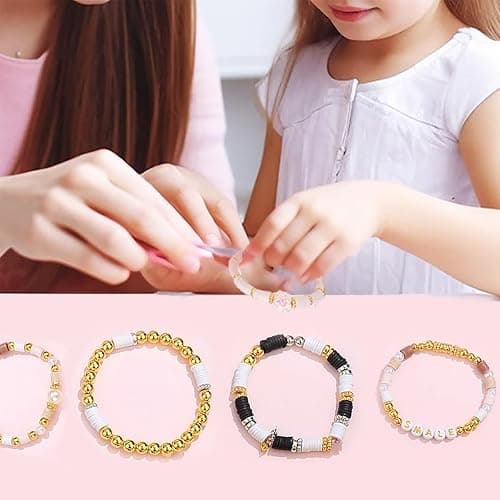 DUQGUHO Clay Beads Bracelet Making Kit for Adults 2940 Pcs, Clay Beads for Bracelets Making 6mm, Black and White Bead Kits for Jewelry DIY thumbnail 6