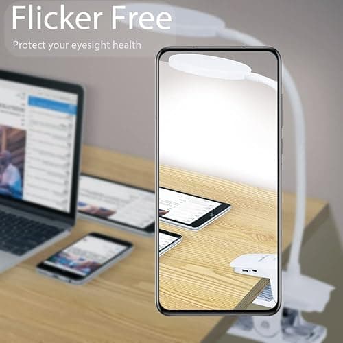 SUNLONG Dorm Room Essential Clip on Light Wall-Mounted, 3 Color Portable Desk Light Mini Clip Lamp, Battery Operation Small Desk Lamp with Clamp, Reading Lights for Books Bunk Bed Headboard Makeup thumbnail 5