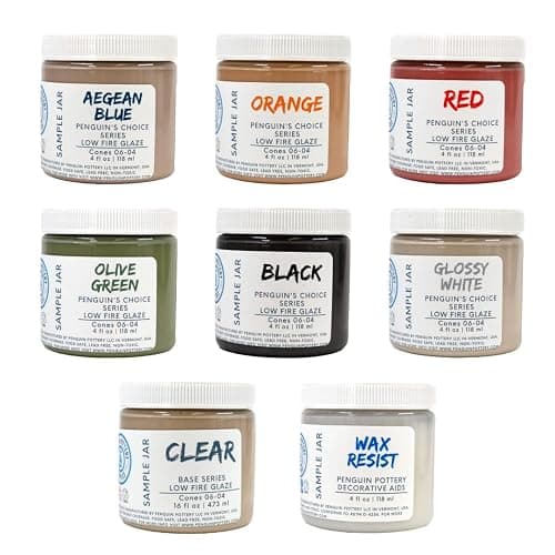 Penguin Pottery - Variety Set - Low Fire Penguin's Choice Series - Cones 06 to 04 - Includes 8 4oz Jars - Image 1