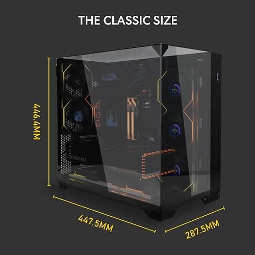 Lian Li O11 Vision Compact Black-Steel-Tempered Glass ATX Mid Tower Computer Case-Back Connect Support-O11VPX thumbnail 3