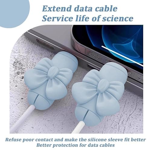 Handy Datenleitung Schutz, 2 Paare Kabel Silikon Protector, Ladekabel Saver, Kabel Kabelschutz, Ladekabel Saver thumbnail 4