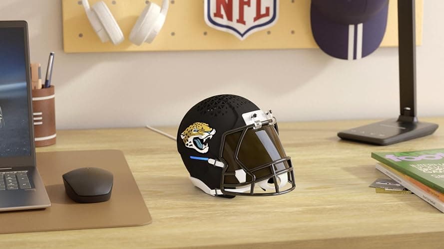 NFL Echo Dot Bundle: Includes Echo Dot | Charcoal and Limited-Edition NFL Helmet Stand | Jacksonville Jaguars thumbnail 2
