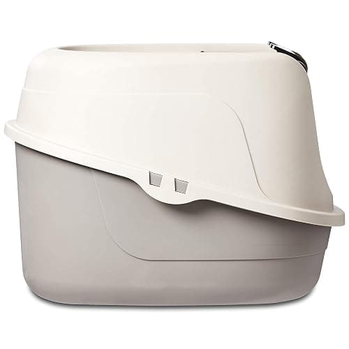 Amazon Basics No-Mess Hooded Cat Litter Box, Standard, Multicolor, 21 in x 16 in x 15 in thumbnail 3
