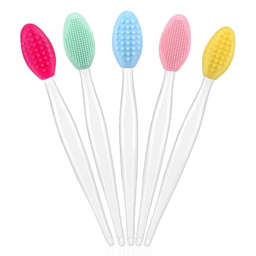 5Pcs Lip Scrubber Exfoliator,Pore Scrub Brush for Face,Nose Scrubber,Silicone Lip Pore Cleansing Brush for Exfoliating, Massageing, Blackheads Removal, Color Skin Care, DIY Masks - Image 1