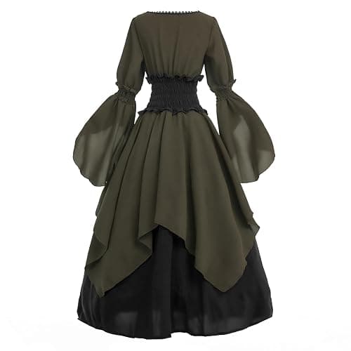 LTAKK Renaissance Dress Medieval Costume Victorian Dresses Women Peasant Gothic Fairy Witch Wedding Dress thumbnail 2