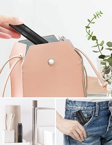 LISAPACK 8ML Atomizer Perfume Spray Bottle for Travel (3 PCS) Empty Cologne Dispenser, Portable Sprayer Travel Essentials for Men and Women (Black) thumbnail 4