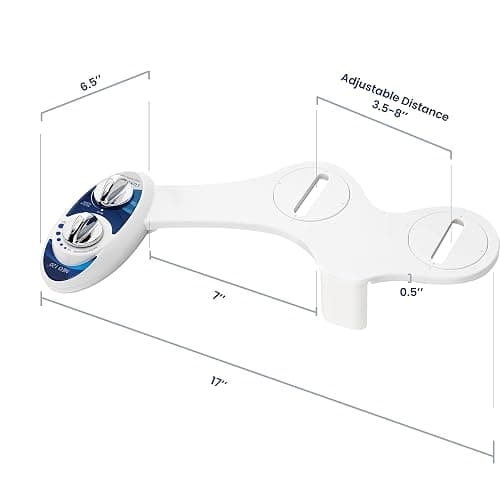 LUXE Bidet NEO 120 - Single Nozzle, Self-Cleaning, Non-Electric Bidet Attachment for Toilet Seat, Adjustable Water Pressure, Rear Wash (Blue) thumbnail 2