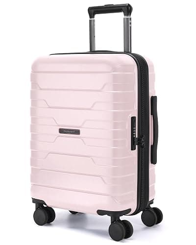 BAGSMART Carry On Luggage 22x14x9 Airline Approved with Spinner Wheels,Lightweight 20 Inch Luggage with TSA Lock,Expandable Hard Shell Carry On Suitcases for Men Women,Pink - Image 1