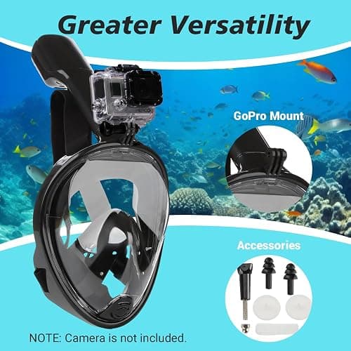 Snorkel Mask Full Face Snorkeling Gear with Anti-Fog and Leakproof Set for Adult and Kids thumbnail 7