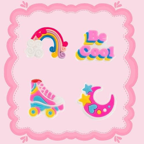 Sylvansong 30,50,100pcs Random Pink Shoe Charm for Girls Cute Shoe Decoration Charms fit Clog Sandal for Teens Women Birthday Party Favors Gifts thumbnail 2