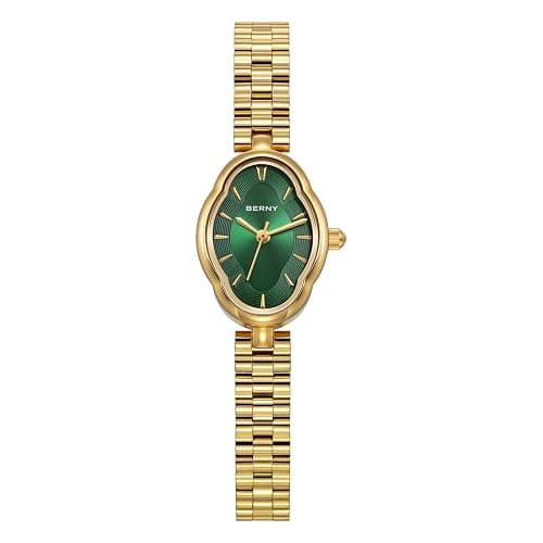 BERNY Gold Watches for Women Dainty Ladies Quartz Watch Vintage Copper Mirrors Shape Japanese Quartz Movement 3ATM Waterproof Fashion Female Wrist Watch Luxury Birthday Gifts thumbnail 8