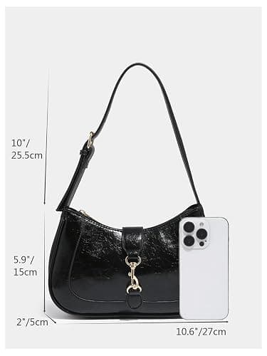 RoseSeek Women's Retro Vintage Zipper Shoulder Bag Adjustable Strap Elegant Underarm Purse Hobo Handbags thumbnail 6