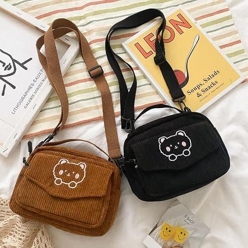 AWXZOM small cute Corduroy Crossbody bag min Kawaii Purse Crossbody Bag small Kawaii Wallet small Kawaii Crossbody Bag thumbnail 6