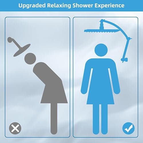 Hibbent All Metal cUPC Certified Rain Shower Head, 10'' High Pressure Rainfall Showerhead with 16" Shower Head Extension Arm, Solid Brass Adjustable Shower Arm Extender, fixed Showerheads, Chrome thumbnail 7