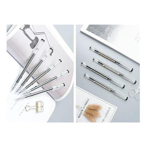 Gel ink Pen 0.35mm Black Liquid Ink Rollerball Gel Pens Quick Drying fine point Pens Ballpoint Japanese Pens Premium School Office student Exam Writing Stationery Supply 12 Pcs/Set (Black) thumbnail 5