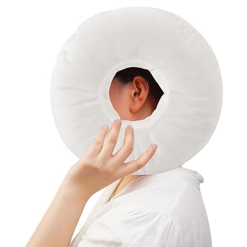 Piercing Pillow for Side Sleepers, Soft and Comfortable Donut Pillow, CNH Pillow Ear Pillows with Holes for Ear Pain, Piercing, Pain Relief Sleeping, Pressure Sore, Ear Pressure Relief (White) - Image 1