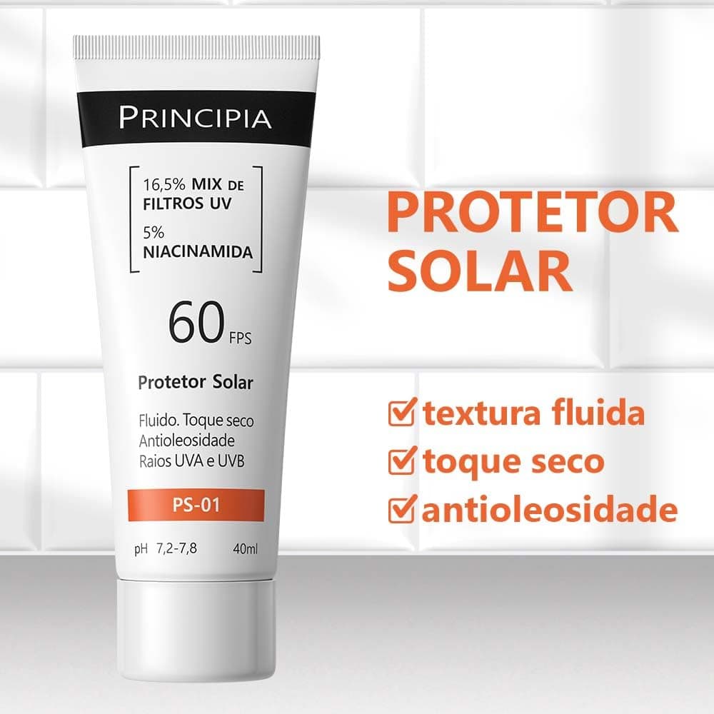 PRINCIPIA, Kit Gel de Limpeza com mix de tensoativos + PCA sódio + glicerina, um Creme Hidratante com glicerina + manteiga de karité + niacinamida e um protetor solar fluido antioleosidade com mix de filtros UV + niacinamida, FPS 60, toque seco e com eficácia contra raios UVA e UVB. thumbnail 7