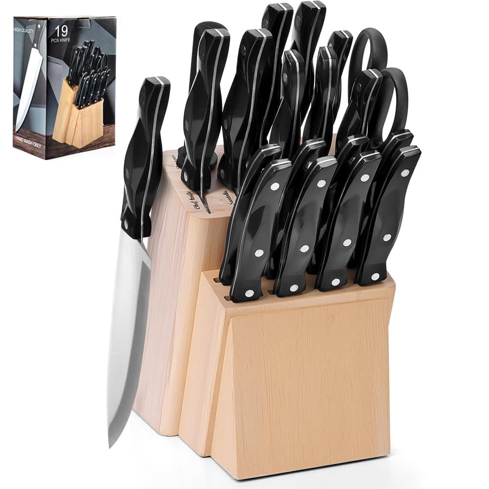 Conjunto de Facas de Cozinha Kitchen Knife Set 19 Pieces Jogo de Facas, Conjunto de 19 Peças Faca, Aço Inoxidável thumbnail 2