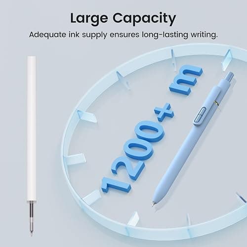 JIMMIDDA 8Pcs Black Gel Pens - 0.7mm Medium Point Black Ink Pens | Smooth Writing - Quick Drying Retractable Pen for Men Women (Morandi - 8Pcs) thumbnail 6
