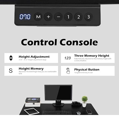 OUTFINE Heavy Duty Dual Motor Height Adjustable Standing Desk Electric Dual Motor Home Office Stand Up Computer Workstation with (Black, 63") Desktop Load up to 220lbs thumbnail 6