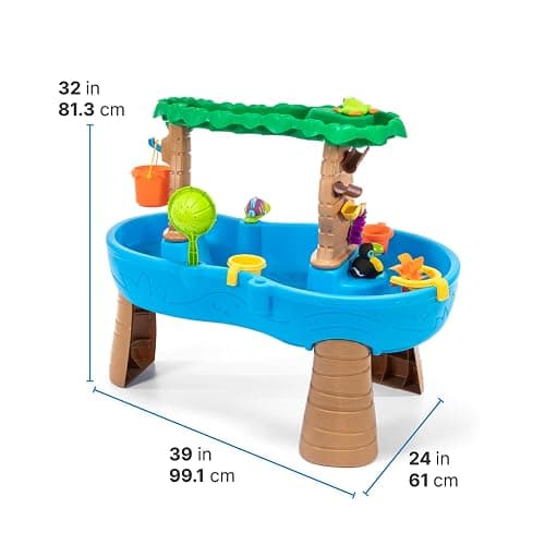 Step2 Tropical Rainforest Kids Water Tables, Outdoor Toddler Activity Table, Ages 1.5+ Years Old, 13 Piece Water Toy Accessories, Blue & Green thumbnail 3