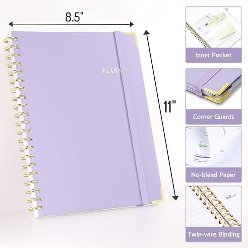 Forvencer Academic Planner 2026-2027, July 2026-June 2027 Weekly & Monthly Hardcover Calendar Planner, 8.5" X 11", Daily Agenda Book, School Office Notebook College Teacher Student Organizer A4, Blue thumbnail 3
