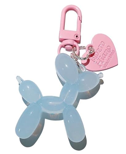 LAEKOU Jelly Balloon Dog Design Keychain for Women, Cute Girls Key Chain, Bag Charms Accessories for Car Purse Backpack - Image 1