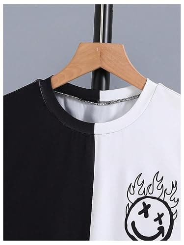 WDIRARA Boy's Two Piece Graphic Print Short Sleeve T Shirts and Elastic Waist Pants Clothing Set thumbnail 6