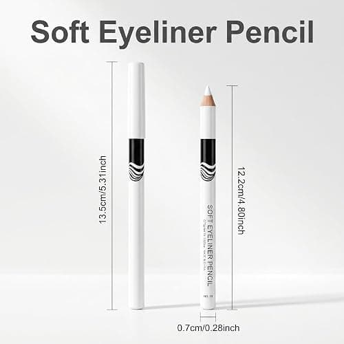 12Pcs White Eyeliner Pencils, Professional Hig|hlighter Gel Eye Liner Pencil, Soft Waterproof Eyeliner Pens for Skin Marking Eyeshadows Makeup, Easy to Colour, Gift for Mom Girl Friend thumbnail 6