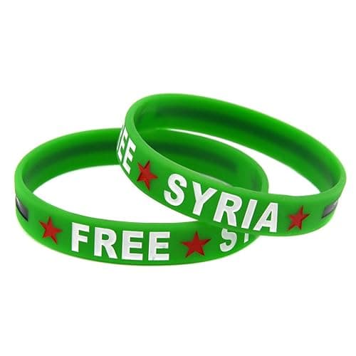 ZENRUIMING 6 Free Syrian Flag Bracelets, Men's and Women's Silicone Ornaments, Sports Bracelets thumbnail 6