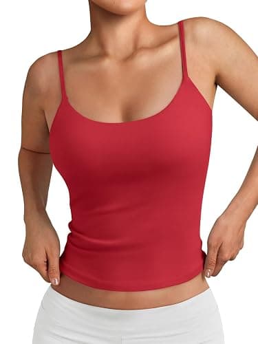 Trendy Queen Womens Spaghetti Strap Tank Top Summer Double Lined Workout Camisole Going Out Cute Tops Y2k Teen Girl Basic - Image 1