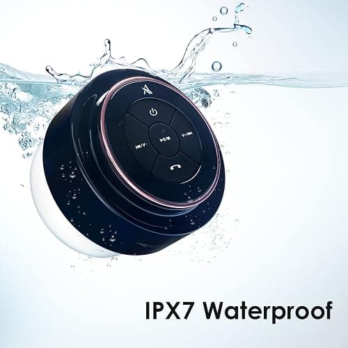 XLeader SoundAngel Mate, Upgraded, Pro Shower Speaker, Certified IPX7 Waterproof Bluetooth Speaker, with Suction Cup, Hook, Built-in Mic, Crystal Sound&Rich Bass, 12H Playtime, Ideal Gifts, Rose Gold thumbnail 7