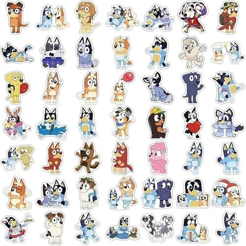 100 Cartoon Stickers Colorful Aesthetic VSCO Vinyl/PVC Waterproof Decals for Water Bottle, Phone, Case, Laptop, Skateboard, Gift for Kids, Teens, Boys and Girls (Blue 100) thumbnail 3