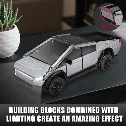 Light-Up Car Building Set,1:14 City Cyber Off-Road Truck Building Toy with Lights,STEM Building Block for Adults Kids,Boys and Girls,Ideas Creative Gift for Car Lovers,1547 pcs Collectible Model Kit thumbnail 5
