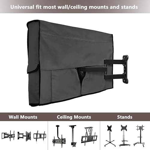 ULTCOVER Waterproof Outdoor TV Cover for 28-32 inch Outside Flat Screen Televisions with Mounts and Stands, Black thumbnail 4