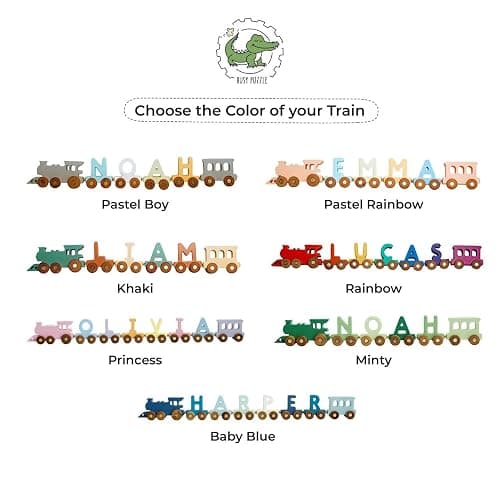 Personalized Wooden Name Alphabet Train with Name Letters Educational Toys Unique 1st Birthady Gift Easter Present thumbnail 5