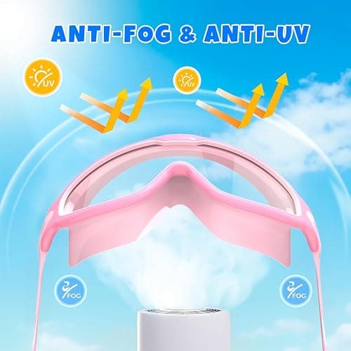 YLKJSWIM Swim Goggles for Kids 3-15 with Earplugs Large Frame Anti-Fog/UV Swimming Goggles for Boys Girls Toddler 2PCS - Coral Purple &Pink thumbnail 3