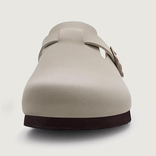KIDMI Unisex Vegan Suede Clogs Leather Mules Womens Mens Cork Footbed Potato Shoes with Arch Support thumbnail 4