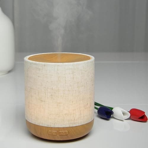 Zen’Arôme Diffuseur Ultrasonique Alesia – Diffusion Huile Essentielle à Froid Aromathérapie – Design Original, Coque en Toile de Lin et Revêtement Couleur Bois – Diffusion + Éclairage Personnalisables thumbnail 16